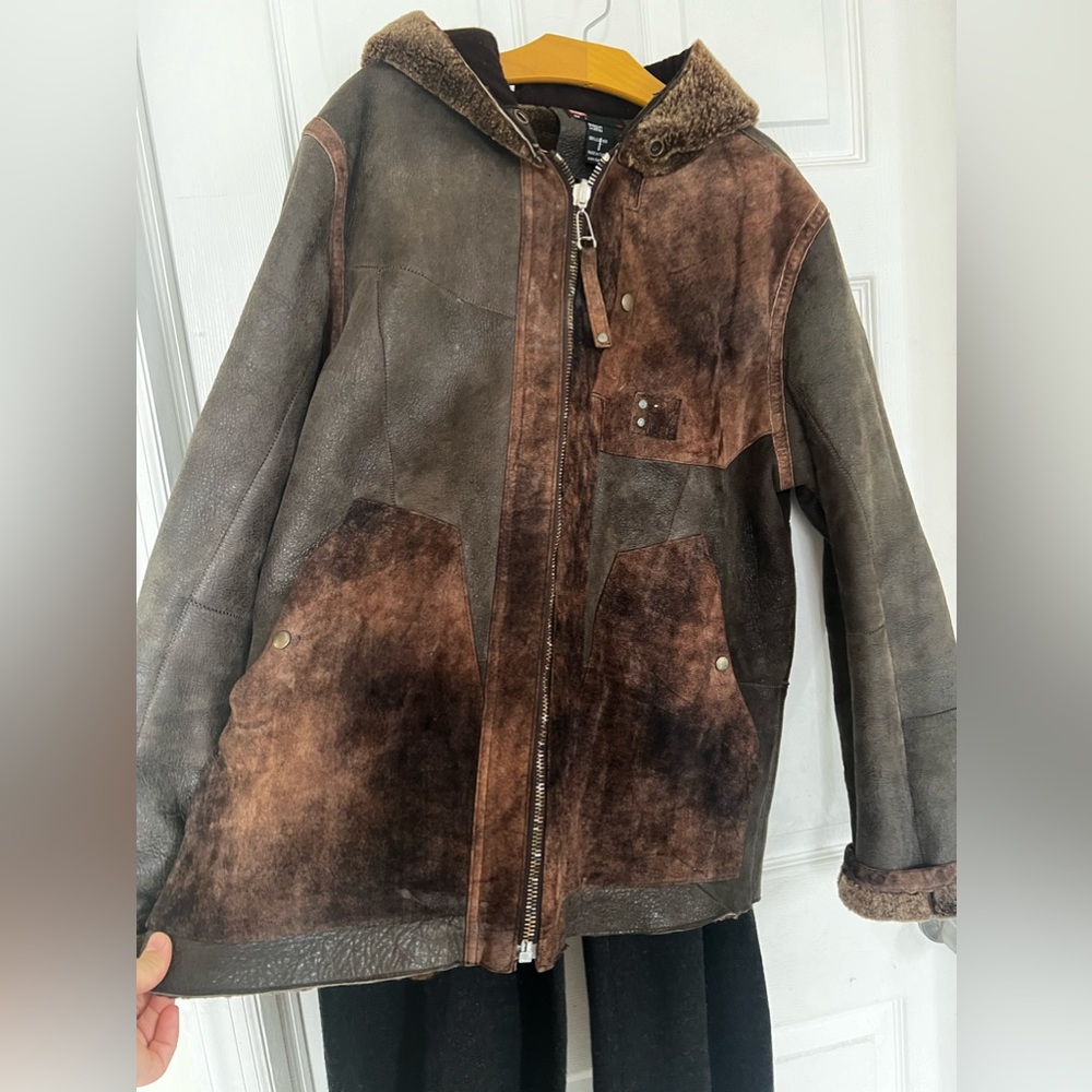 Diesel winter coat double sided. Real leather. Excellent